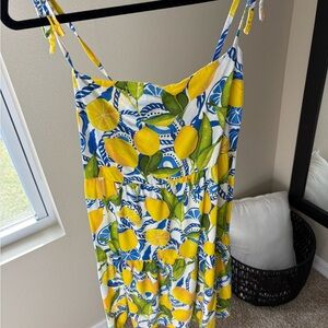 Lemon Print Positano Sundress with Adjustable Straps